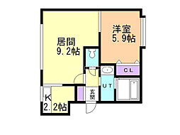 アルファレジデンス環状通 1LDKの間取図画像