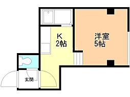 マリオンビスタ 1Kの間取図画像