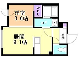 札幌市東区北十三条東12丁目マンション 1LDKの間取図画像