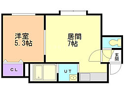 リッツ2・2 1LDKの間取図画像