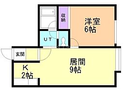 ハーモニーふしこ 1LDKの間取図画像