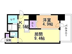 アルファスクエア北15条 1LDKの間取図画像