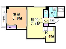 Y&M北7条ビル 1LDKの間取図画像