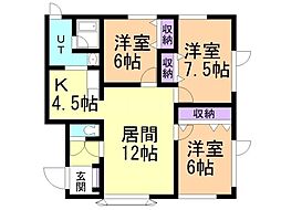 ヤマトハウス 3LDKの間取図画像
