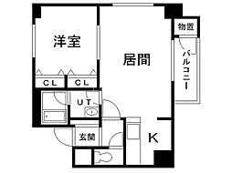 ハルバード24 1LDKの間取図画像