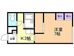 レオパレスNE469 1Kの間取図画像