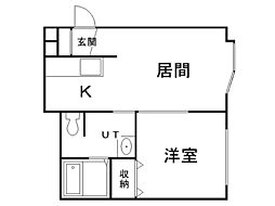 レジデンスソフィア 1LDKの間取図画像
