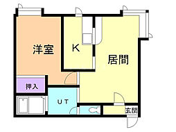 パステルハウス 1LDKの間取図画像