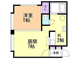 ガーデンパレス 1LDKの間取図画像