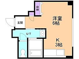メゾンリベクレール 1Kの間取図画像