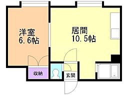 カームフィールド 1LDKの間取図画像