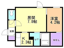プログレス東区役所前 1LDKの間取図画像