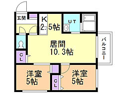 K-FIVE 2LDKの間取図画像