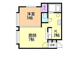 ガーデンパレス 1LDKの間取図画像
