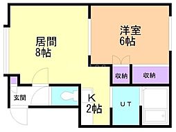 ユミコート 1LDKの間取図画像