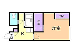 レオパレスプレミール 1Kの間取図画像