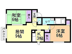 シャンドゥ94 2LDKの間取図画像