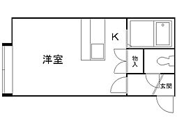 ソレイユ新道東A 1Kの間取図画像