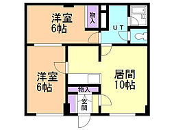 シャトレ美香保公園3 2LDKの間取図画像