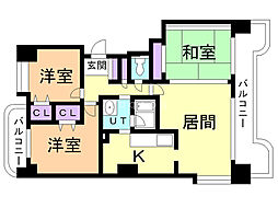 第3エクセルナガタ 3LDKの間取図画像