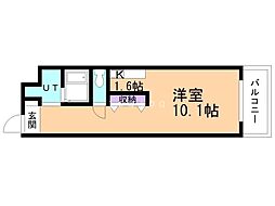 ピアッツァ2 1Kの間取図画像