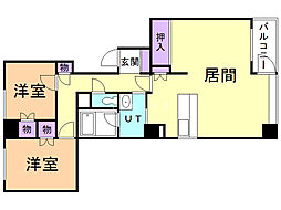 ノースピア南19条 11階2LDKの間取り