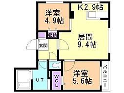 ブランシャールＮｅｉｇｅ 5階2LDKの間取り