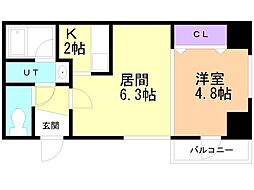 間取図画像 1LDK