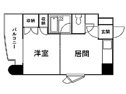 ローヤルハイツ8.8 ワンルームの間取図画像