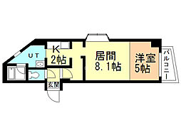 ル・ヴラージュ山鼻 1LDKの間取図画像