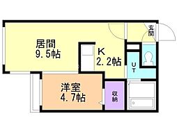 ソルディアスS7 1LDKの間取図画像