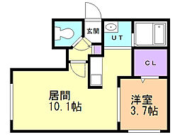 リベルタ桑園 1LDKの間取図画像