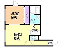 ステージノア北円山 1LDKの間取図画像