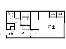 レオパレス南円山 1Kの間取図画像