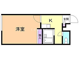 レオパレスMYK 1Kの間取図画像