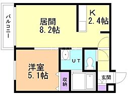 E-ハイム札幌 1LDKの間取図画像