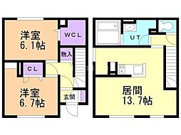 ルミエールサウス 2LDKの間取図画像