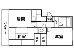 ノーランド山鼻 2DKの間取図画像