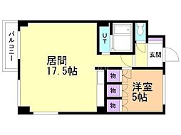 ダイアナ南山鼻ヒルズビル 1LDKの間取図画像