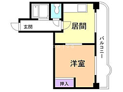 エンドレスリバーサイド 1DKの間取図画像
