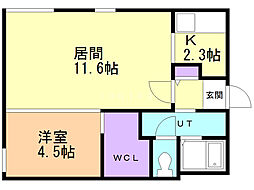 アートパーク2 1LDKの間取図画像