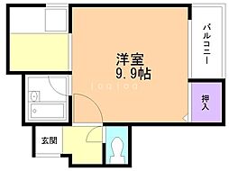 ウインダムヒル医大前 1Kの間取図画像