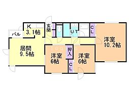 アルファコート宮の森3・10 3LDKの間取図画像