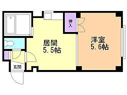 スカイパーク10・9 1DKの間取図画像