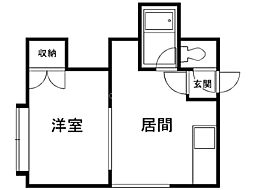 サンモール南8条 1DKの間取図画像