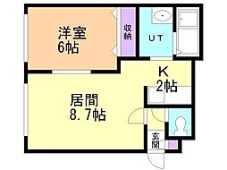 プレシャス五番館 1LDKの間取図画像