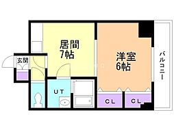 ル・ノルド 1DKの間取図画像