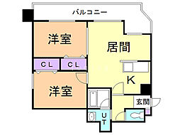 グレイス美術館通り 2LDKの間取図画像