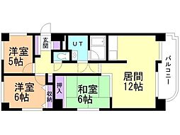 ライオンズマンション西線6条 3LDKの間取図画像