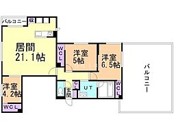 札幌市中央区南十七条西11丁目マンション 3LDKの間取図画像
